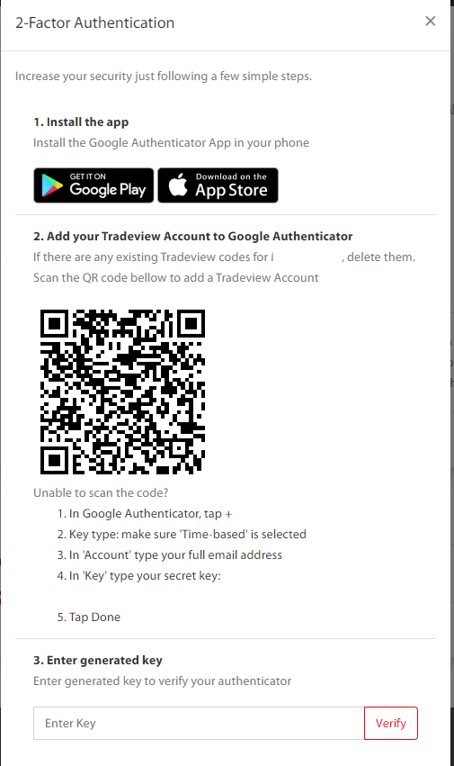 Tradeview‏　2段階認証　 Google Authenticator
